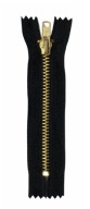 Nerozoberateľný kovový zips, čierny, 14 cm