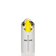 Biela LED vložka do sviečky so strieborným vnútrom a 12 cm žltým krížom