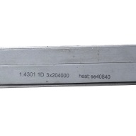 Plochá tyč z nehrdzavejúcej ocele, dĺžka 45 cm - 20 x 3 mm, štandard 1.4301/304L, odolná voči kyselinám