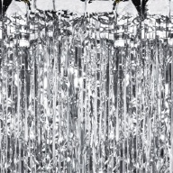 DEKORAČNÝ ZÁCLONU STRIEBORNÝ ZÁCLONA 100x200 cm