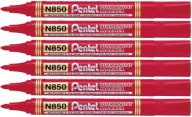 PENTEL N850 okrúhly permanentný popisovač RED x6