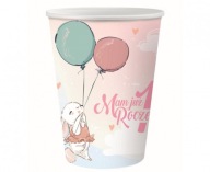 6x papierové poháre 1 Year One Year Bunny 270ml