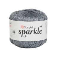 25g lesklá, metalická šnúrka YarnArt Sparkle, strieborno šedá 1357