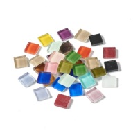 kabk81 Sklenený kabošon štvorcový 15x15mm mix 10 ks