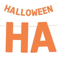 Papierový transparent s nápisom HALLOWEEN, oranžový