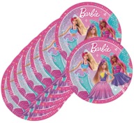 Papierové taniere Bábika Barbie 8 kusov 23 cm