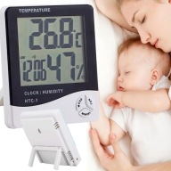 DIGITÁLNY TEPLOMER HYGROMETER HODINY HODINY VLHKOMETER HODINY NA STANICE HTC-1