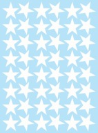 Nálepky STAR Hviezdy 4cm 48ks MATNÁ BIELA