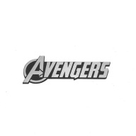 AVENGERS Nálepka so znakom strieborná 60x21mm