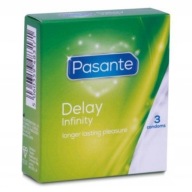 Kondómy Pasante Infinity Delay, 3 kusy, predlžujú styk