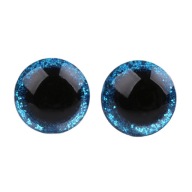 GLITTER BLUE MASKOT EYES 12 mm