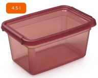 Plastová nádoba s vrchnákom, ružová, 4,5 l