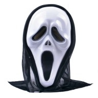 Plastová maska ​​s kapucňou Halloween Scream
