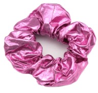 Gumička do vlasov FROTKA scrunchies, RUŽOVÁ METALICKÁ, lesklá