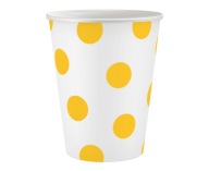 papierové poháre Bodky, žlté, 250 ml, 6 ks