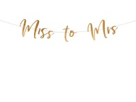 Banner Miss to Mrs, ružové zlato, 18x76cm