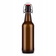 Sklenená fľaša s pivným klipom 500ml na cider s kovovým korkovým uzáverom
