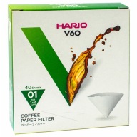 Hario papierové filtre na prekvapkávanú kávu V60 VCF-01 biele 1 bal x 40 ks (BOX)