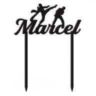 black karate topper číslo meno ozdoba na tortu