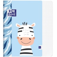 Detský školský zošit, modrý, A5, štvorčekovaný, 16 strán, Oxford Kids ZEBRA