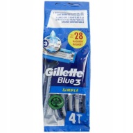Gillette Blue Simple3 Jednorazové holiace strojčeky, 4 kusy