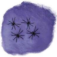 SPIDER WEB fialová dekorácia pavúk HALLOWEEN 60 g