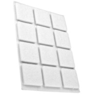 Nábytková plsť R štvorcová BIELA ​​25x25 (blister 12 kusov)