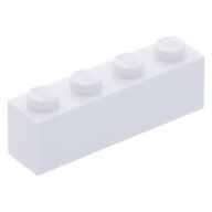 LEGO BRICK 1 x 4 biela / biela 3010 NOVINKA