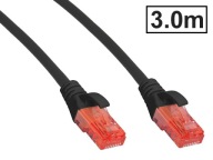 Cat.6 UTP patch kábel RJ45-RJ45 1:1 Cu AWG26 čierny 3m