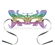 Prelamovaná benátska maska ​​na oči Rainbow Butterfly Farebný maškarný ples
