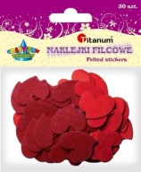 Nálepky z plsti červené srdiečka 50 ks CRAFT-FUN