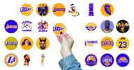 NÁLEPKY NA NOTEBOOK, 24 ks, kruhy - JAZERO NBA