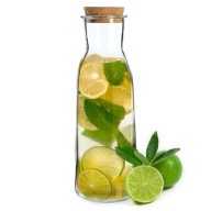KARAFA SKLENENÁ KONVIČKA NA VODU 1000ml 1 LITER VODY VÍNNE NÁPOJE KOR.