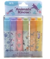 Mini Animals Planet zvýrazňovač 6 farieb