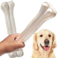 KOST pre veľkého psa, šteniatko, žuvačka, hovädzina, biela, 21 cm, LISOVANÁ