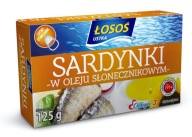 SARDINKY V SLNEČNICOVOM OLEJI 125g LOSOS USTKA