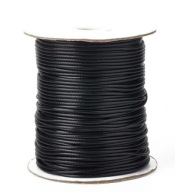 VEĽKOOBCHOD Polyesterová šnúrka na bižutériu Snake Black Fusible lesklá 10m 1mm