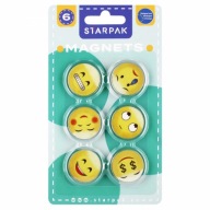 VYCVIČENÉ MAGNETY FAREBNÉ EMOTIKONY MAGNET 6 ks DO CHLADNIČKY NA DOSKU
