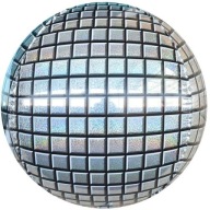 Fóliový BALÓN DISCO GALE 80. roky holografické STRIEBORNÉ