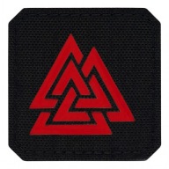 VELCRO NÁŠIVA LASEROVÝ VÝROBNÝ SYMBOL VALKNUT M-TAC ČIERNA A ČERVENÁ