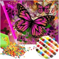 Diamantové vyšívanie BUTTERFLIES Diamantový obraz MOSAIC 5D diamantový rezací papier