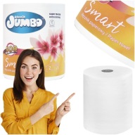 JUMBO 2-VRSTVOVÁ PAPIEROVÁ UTERÁK, BIELA, ABSORPČNÁ, ČISTITEĽNÁ PAPIEROVÁ ROLKA
