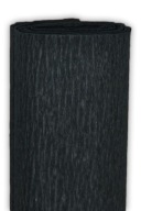 Krčený hodvábny papier - čierny, 50 x 200 cm