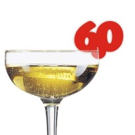 Dekorácia na poháre 60. NARODENINY, 10 ks