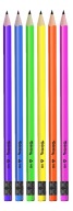 6x HB trojuholníková ceruzka neónová učia sa písať Colorino