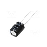 Kondenzátor 47uF/100V elektrolyt 105 stupňov Celzia 47/100