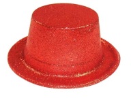 ČERVENÝ GLITTROVÝ ČIAPOK CYLINDER 50-52CM