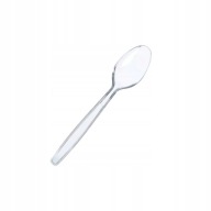 Plastové lyžice, príbory, pevné, hrubé, priehľadné, 14 cm, LUX, 100 ks