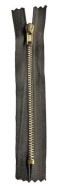 Nerozoberateľný olivový kovový zips, 14 cm
