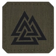 VELCRO NÁŠIVA LASEROVÝ REZANÝ SYMBOL VALKNUT M-TAC ČIERNO-ZELENÁ